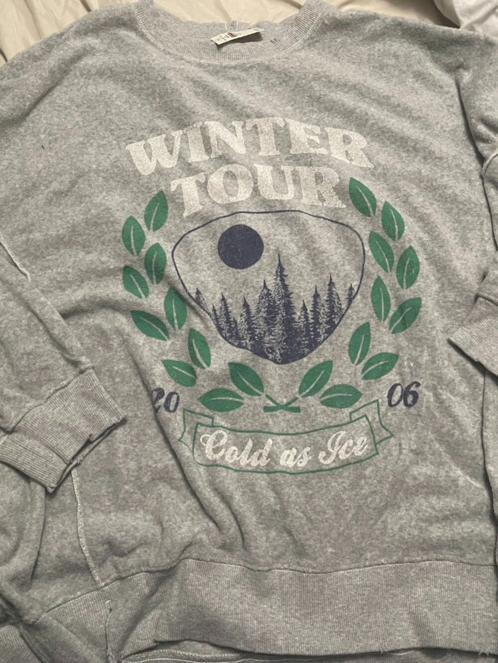 Aerie Women's XL Winter Tour Gray Terry Oversized Sweatshirt New
